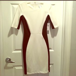 Bisou Bisou size 4 black and white midi dress